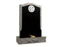 Rustic Pitched Black Granite Memorial Image
